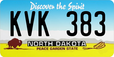ND license plate KVK383