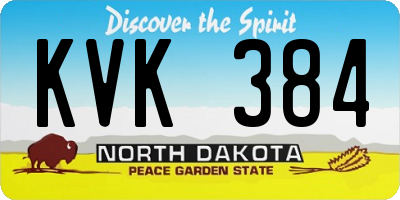 ND license plate KVK384