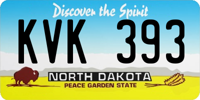 ND license plate KVK393