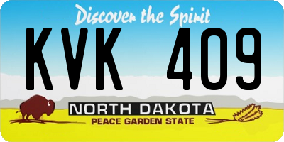 ND license plate KVK409