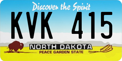 ND license plate KVK415