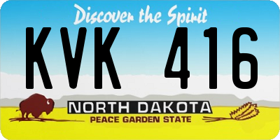 ND license plate KVK416