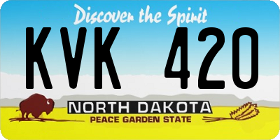 ND license plate KVK420