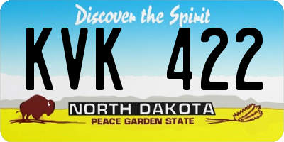 ND license plate KVK422