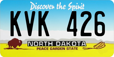 ND license plate KVK426