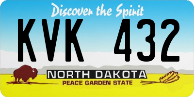 ND license plate KVK432