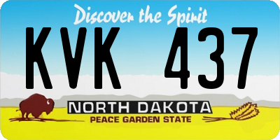 ND license plate KVK437