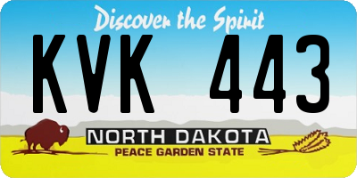 ND license plate KVK443