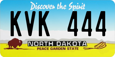 ND license plate KVK444