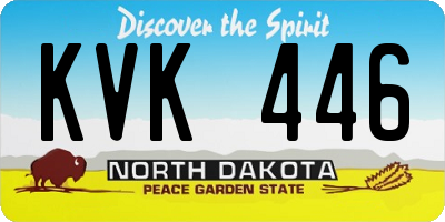 ND license plate KVK446