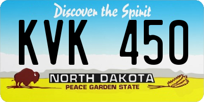 ND license plate KVK450