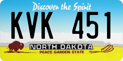 ND license plate KVK451