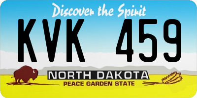 ND license plate KVK459