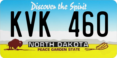 ND license plate KVK460