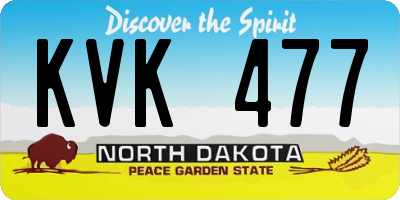ND license plate KVK477