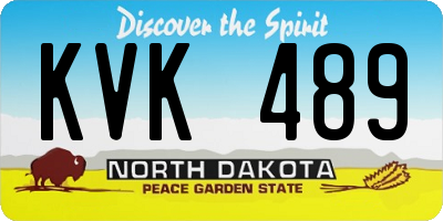 ND license plate KVK489
