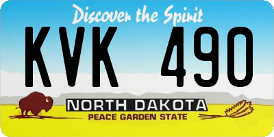 ND license plate KVK490