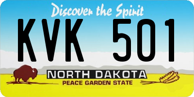 ND license plate KVK501