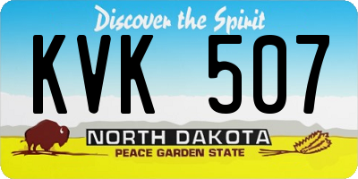 ND license plate KVK507
