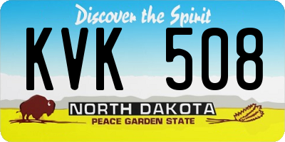 ND license plate KVK508