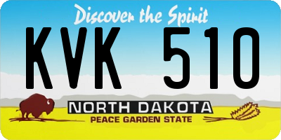 ND license plate KVK510