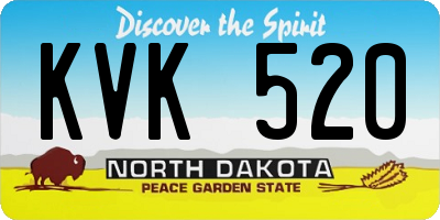 ND license plate KVK520