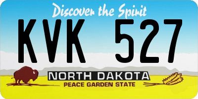 ND license plate KVK527