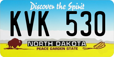 ND license plate KVK530