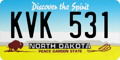 ND license plate KVK531