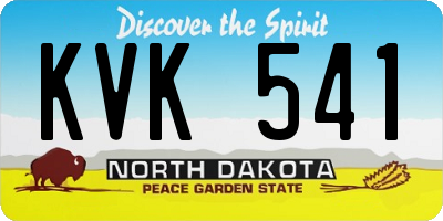 ND license plate KVK541