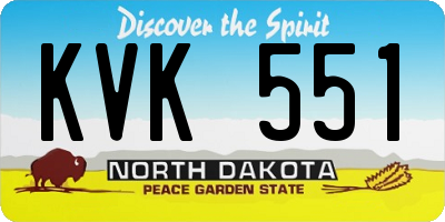 ND license plate KVK551