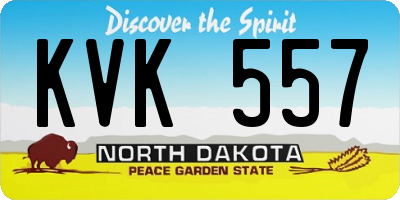 ND license plate KVK557