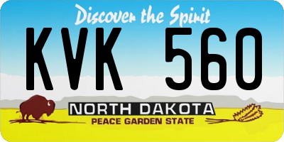 ND license plate KVK560