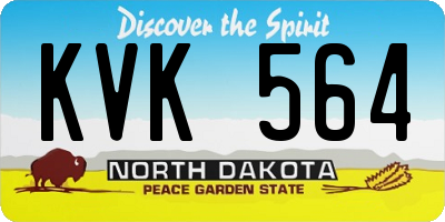 ND license plate KVK564