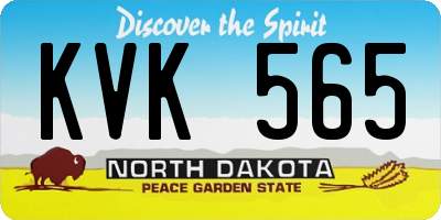 ND license plate KVK565