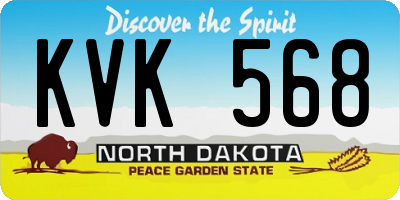 ND license plate KVK568