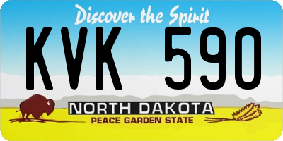 ND license plate KVK590