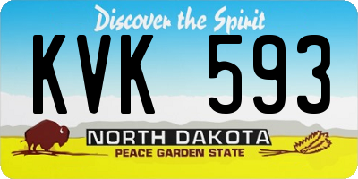 ND license plate KVK593