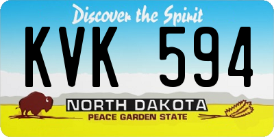 ND license plate KVK594