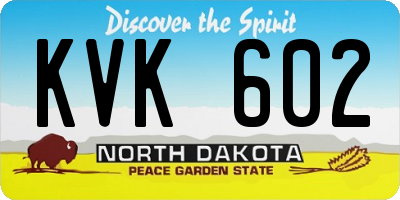 ND license plate KVK602
