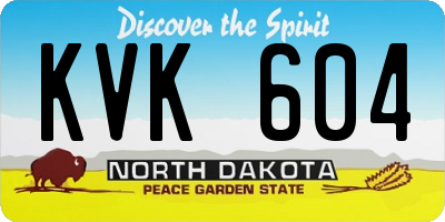 ND license plate KVK604