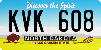 ND license plate KVK608