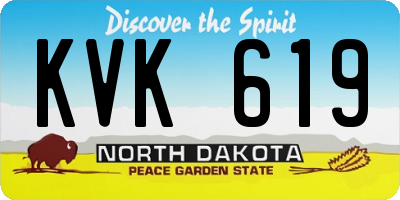 ND license plate KVK619