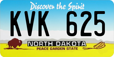 ND license plate KVK625