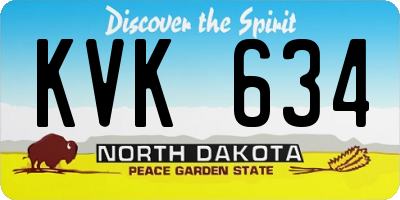 ND license plate KVK634