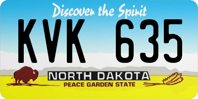 ND license plate KVK635