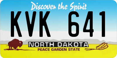 ND license plate KVK641