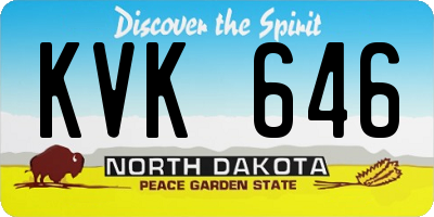 ND license plate KVK646