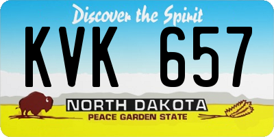 ND license plate KVK657