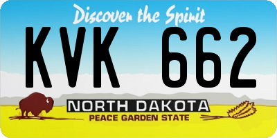 ND license plate KVK662